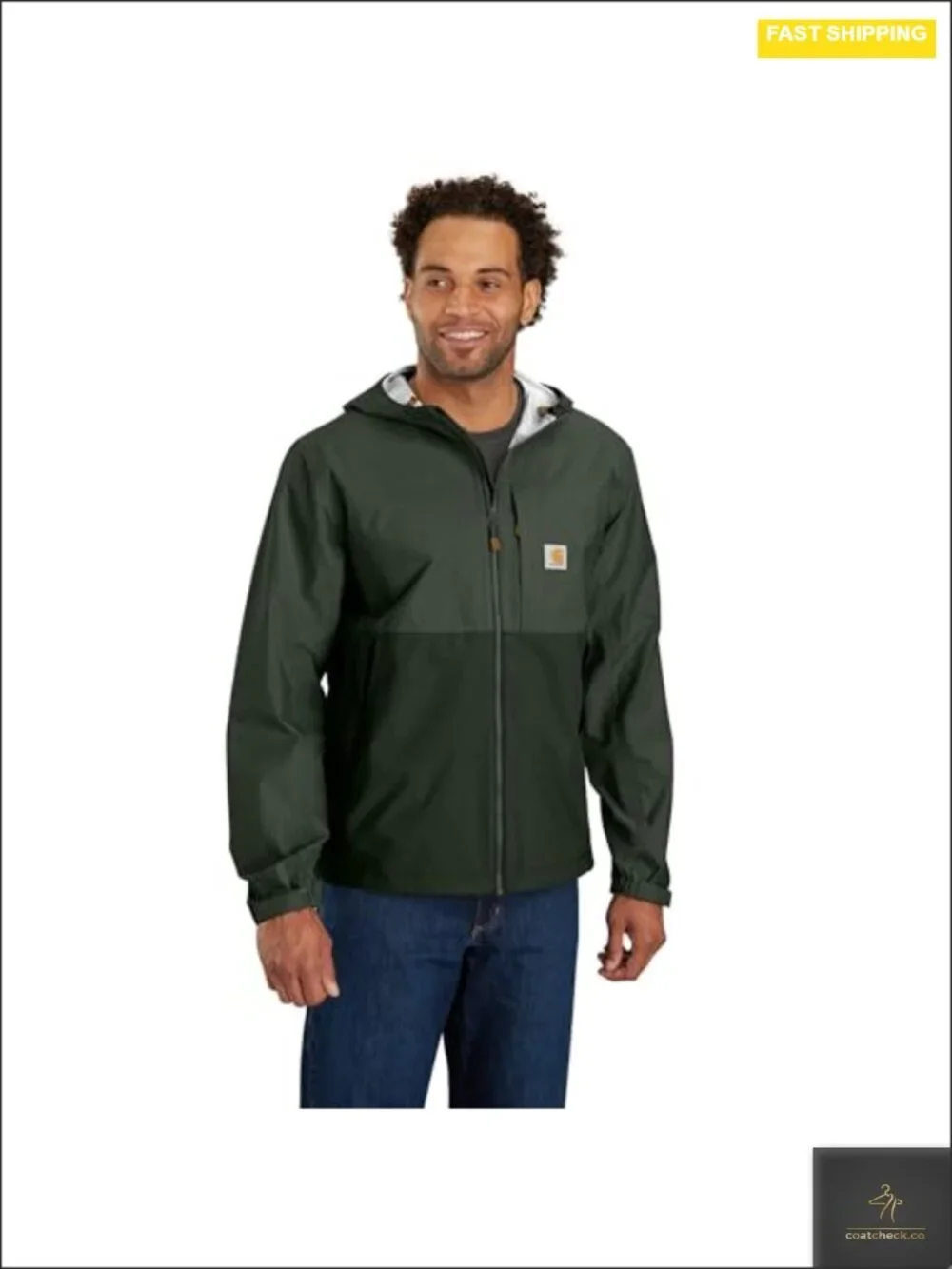 Men's Waterproof Nylon Rain Jacket Wind Fighter Hooded